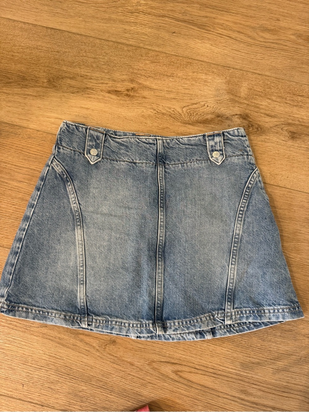 We The Free Light Blue Denim Mini Skirt